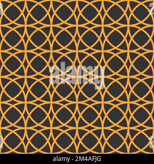 Mashrabiya arabesque arabic pattern. Seamless islamic background. Wallpaper, fabric or textile islamic vector print with Turkish, oriental symmetry ornament. Arabian window lattice backdrop Stock Vector