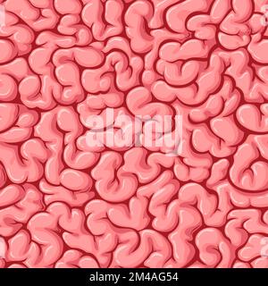 Brain seamless pattern with pink tissue texture. Vector background of  Halloween zombie brain or human mind anatomy ornament with pink folds.  Human hea Stock Vector Image & Art - Alamy