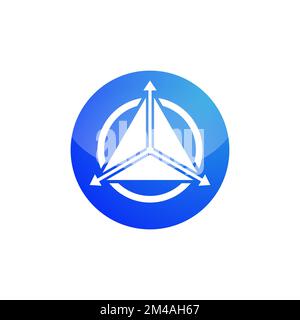 3d space perspective axis vector logo template. Stock Vector
