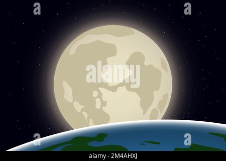 A space view of earth and moon illustration Stock Vector Image & Art ...
