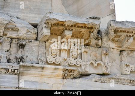 Temple of Trajan in ancient city Pergamon, Bergama, Turkey in a beautiful summer day Stock Photo