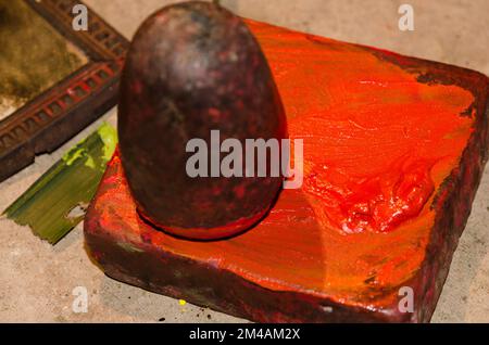 The colour red for the make up of the Kathakali-dancers is made from Chayallium Stock Photo