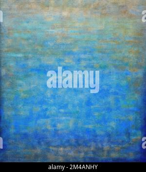Abstract painting with messy aquarelle pattern of blue and yellow colors as background Stock Photo