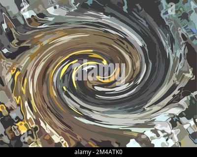 Dark vortex background for interiors or textiles. Liquid bursts in gray-brown key for covers, fabric products, wallpapers, fashion trends, business Stock Photo
