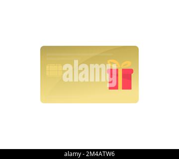 Gift plastic card logo design. Discount coupon. Shopping gift card vector design and illustration. Stock Vector