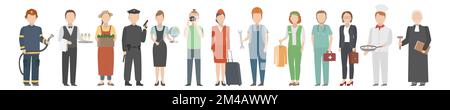 People of diverse occupations. Vector illustration. Stock Vector