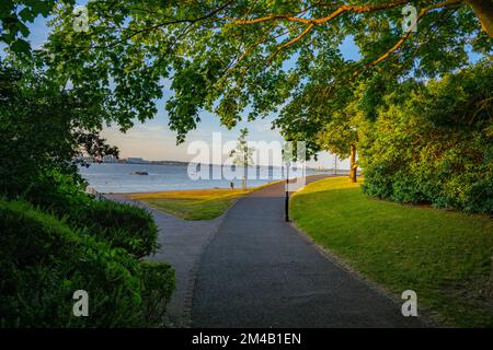 The prom at Greenhithe Kent on the banks of the oghams. Stock Photo