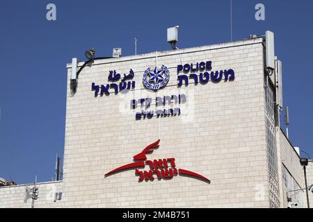 JERUSALEM, ISRAEL - OCTOBER 29, 2022: Israel Police station and Post Office in Jerusalem city.