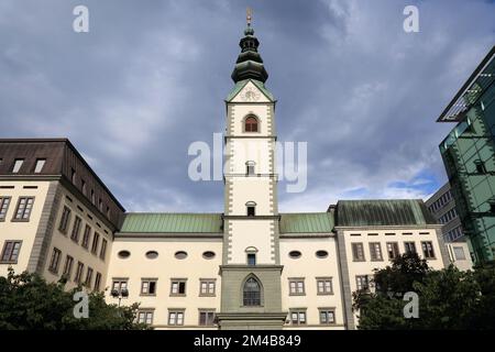 Klagenfurt city landmark in Austria. Klagenfurter Dom (Klagenfurt Cathedral). Stock Photo