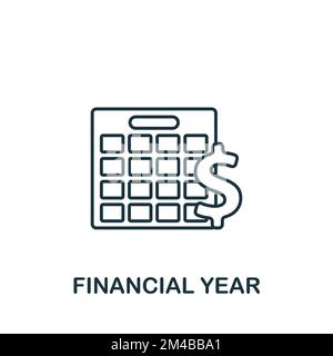 Financial Year icon. Monochrome simple Policy icon for templates, web design and infographics Stock Vector