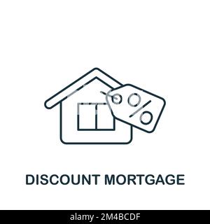 Discount Mortgage icon. Monochrome simple Policy icon for templates, web design and infographics Stock Vector