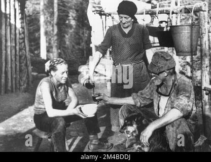 coalmen, bondone, italy Stock Photo