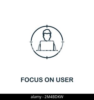 Focus On User icon. Monochrome simple Product Management icon for templates, web design and infographics Stock Vector