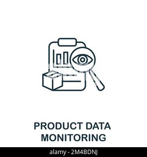 Product Data Monitoring icon. Monochrome simple Product Management icon for templates, web design and infographics Stock Vector