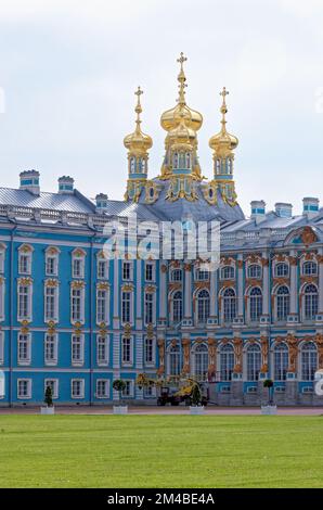 The Catherine Palace - Russian residence of Romanov Tsars. Located In The Town Of Tsarskoye Selo (Pushkin), St. Petersburg, Russia. 24th of June 2011 Stock Photo