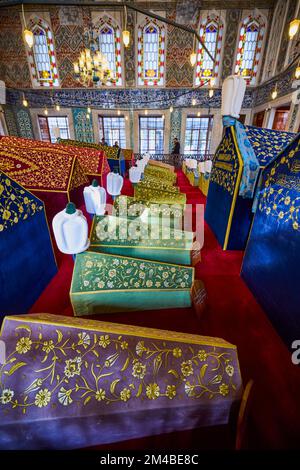 Istanbul Turkey November 28 2022. Tomb of Sultan Ahmed, images from inside. Stock Photo