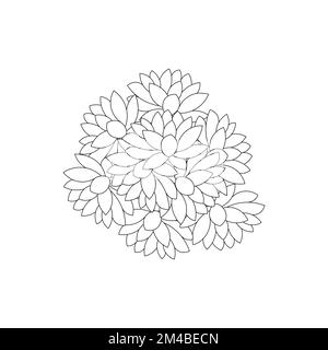 lotus flower coloring page of simplicity artistic drawn with blossom flower on isolated background Stock Vector