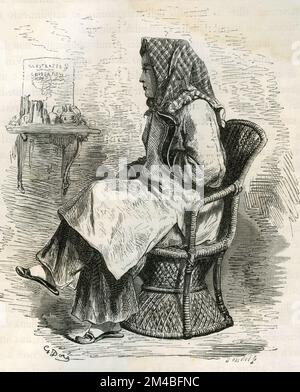 Portrait of a Chinese woman, China, illustration 1871 Stock Photo