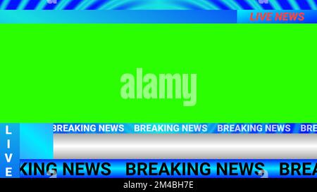 news logo, live news and news events text space illustration image. green screen News background. Stock Photo