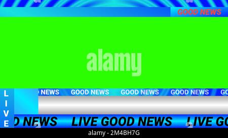 news logo, live news and news events text space illustration image. green screen News background. Stock Photo