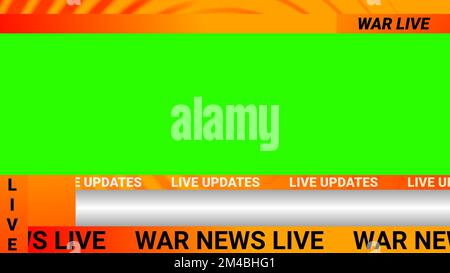 news logo, live news and news events text space illustration image. green screen News background Stock Photo