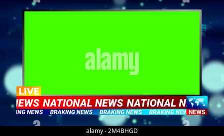 news, report and news channel illustration image with green screen. Stock Photo