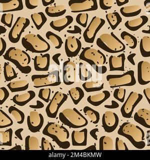Clouded leopard skin seamless pattern. Abstract animal background from spots and strokes. Cat family fur imitation for textile, cover, template, print Stock Vector
