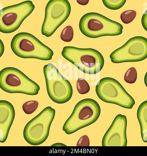 Vector repeating texture with stylized avocado. Abstract seamless pattern. Stock Vector