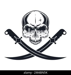 Sword and skull design vector. Editable, resizable, EPS 10, vector illustration. Stock Vector