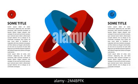 Infographic template with icons and 2 options or steps. Rings. Can be used for workflow layout, diagram, banner, webdesign. Vector illustration Stock Vector