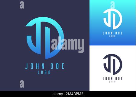 J D Alphabet Colorful Corporate Logo Vector Template Stock Vector