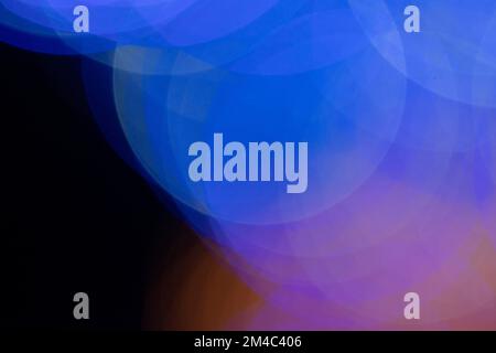 Blue Bokeh Light Background With Soft Defocused Glowing Circles Stock Photo