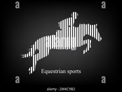 Graphics design line white horse racing for race  vector illustration Stock Vector