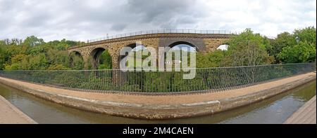 Marple grand canal aquaduct (Goyt Aquaduct), Marple, Stockport, Cheshire, England, UK, SK6 5LD Stock Photo