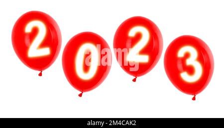 red new year 2023 balloons Stock Photo