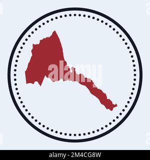 Eritrea round stamp. Round logo with country map and title. Stylish minimal Eritrea badge with map. Vector illustration. Stock Vector
