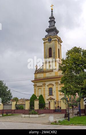 Romanian Orthodox Church Building at Banatsko Novo Selo in Serbia Stock Photo