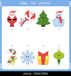 Find the couple. Simple educational game for kids Stock Photo