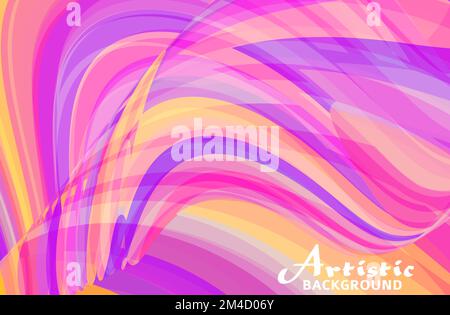 Abstract multicolor artistic background with undulated whirl. Vector graphic pattern Stock Vector