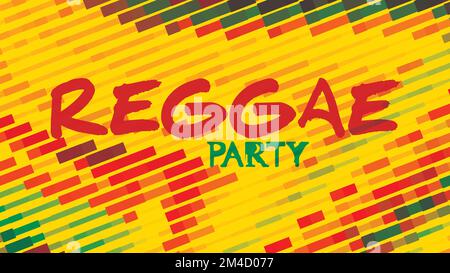 Reggae party striped background for music fest with halftone effect. Vector graphic pattern. CMYK colors Stock Vector