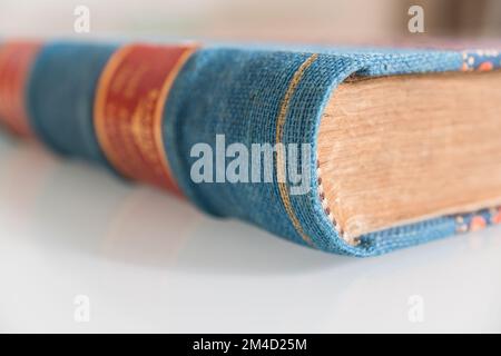 Closeup detail of an old Italian book Stock Photo