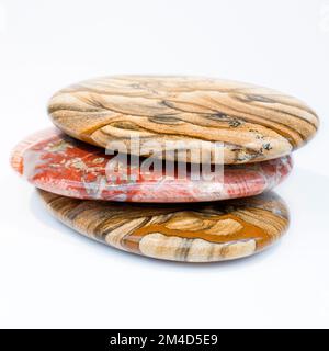 Picture Jasper and Poppy Jasper Palmstones Semi Precious Crystal Healing Gemstone Stock Photo