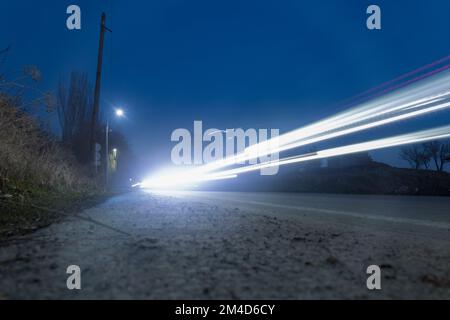 Abstract light trails, long exposure Stock Photo
