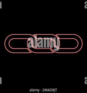Neon chain links Interlock icon black color vector illustration flat style simple image red color vector illustration image flat style light Stock Vector