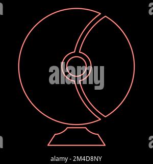 Neon astronaut helmet for space Cosmonaut equipment concept icon black color vector illustration flat style simple image red color vector Stock Vector