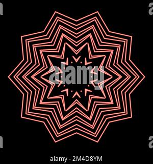 Neon abstract flower pattern icon black color vector illustration flat style simple image red color vector illustration image flat style light Stock Vector