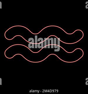 Neon washable Designation on the wallpaper symbol icon black color vector illustration flat style simple image red color vector illustration image Stock Vector