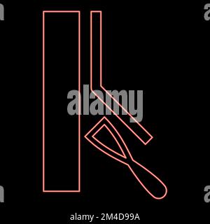 Neon duplicated stamping Keep well save Designation on the wallpaper symbol icon black color vector illustration flat style simple image red color Stock Vector