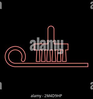 Neon glue applied to wallpaper Designation on wallpaper symbol icon black color vector illustration flat style simple image red color vector Stock Vector