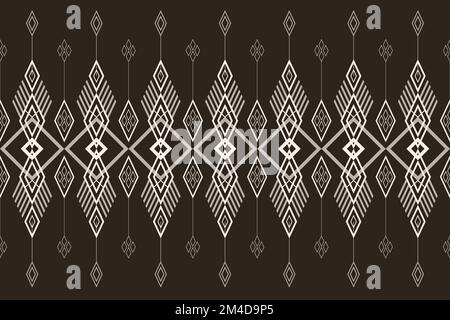 geometric ethnic pattern seamless pattern vector. style ethnic abstract geometry two tone textile. pattern for fabric, background,winter,pillow. Stock Vector